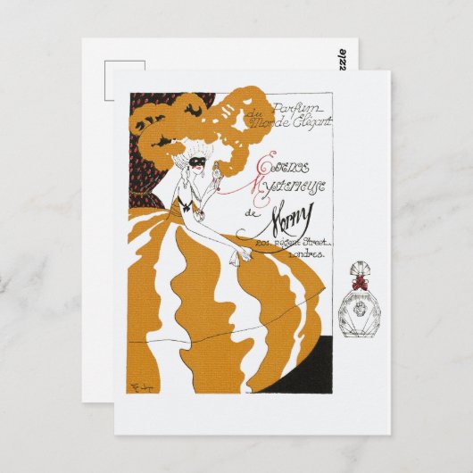 Erte French Perfume en Art Deco Briefkaart (Voorkant / Achterkant)