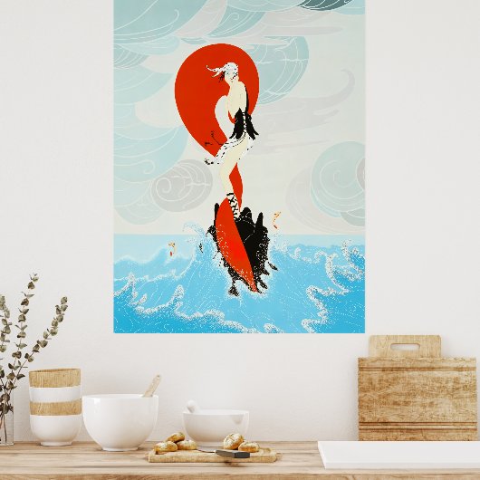 Erté - Gestrand Poster (Keuken)