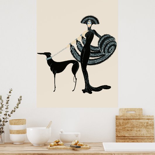 Erté - In de Theatersuite, Symphony in Black Poster (Keuken)