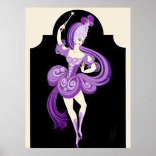 Erté - kostuum voor de Lila fee in de slaap Poster