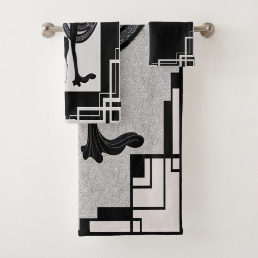 Erte Lady met Dog Art Deco Bad Handdoek (Insitu)