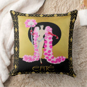 Erte Lady met Roze Boa-kussen. Kussen (Deken)