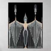 Erté - Les Bijoux de Perle [zwart] Poster (Voorkant)