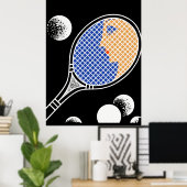 Erté - Liefde en Tennis Suite, Tennis Poster (Thuiskantoor)