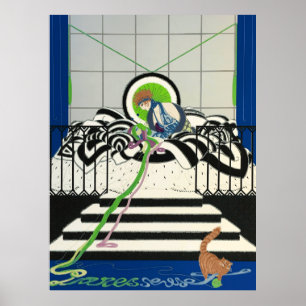 Erté - Paresseuse, 1980 Poster