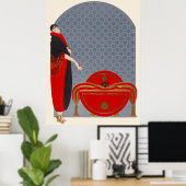 Erté - Smaragdgroene ogen Poster (Thuiskantoor)