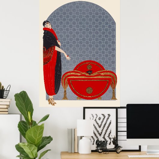 Erté - Smaragdgroene ogen Poster (Thuiskantoor)