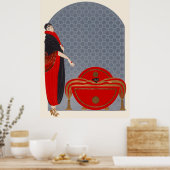 Erté - Smaragdgroene ogen Poster (Keuken)