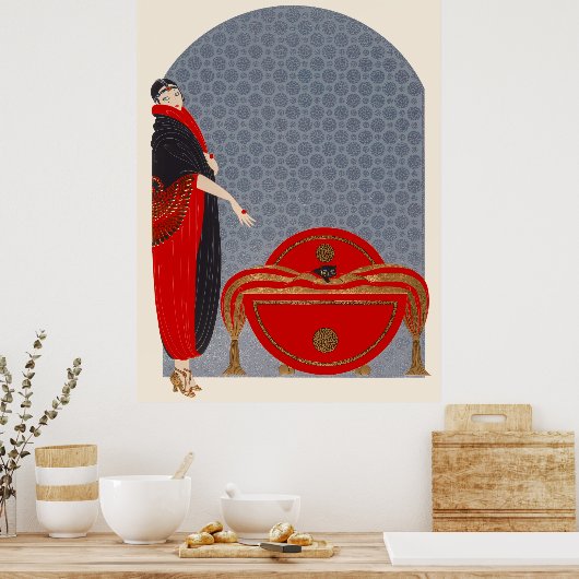 Erté - Smaragdgroene ogen Poster (Keuken)