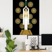 Erté - Smaragdgroene vaas [nachtversie] Poster (Thuiskantoor)