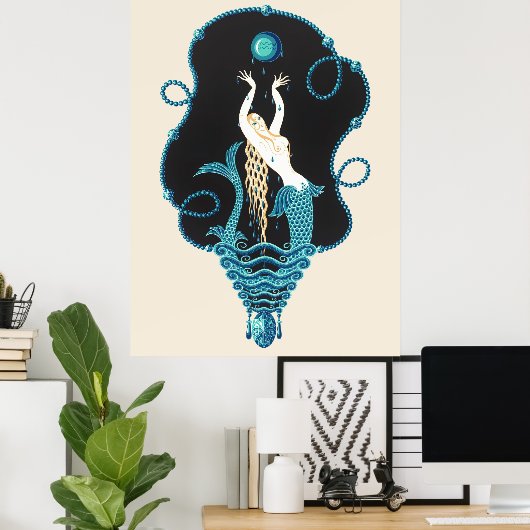 Erté - The Precious Stones Suite, saffier, 1969 Poster (Thuiskantoor)