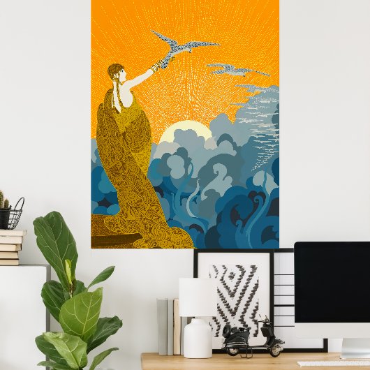 Erté - Vleugels van de Overwinning Poster (Thuiskantoor)