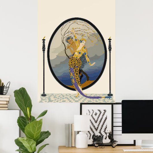 Erté - Vrouw en Satyr Poster (Thuiskantoor)