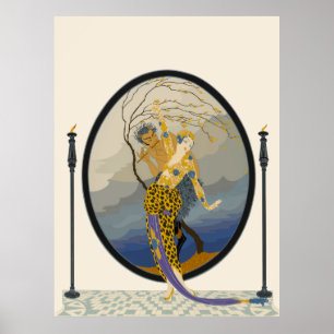 Erté - Vrouw en Satyr Poster