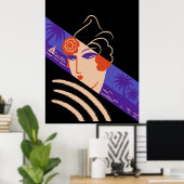 Erté - Winterresorts [nachtversie] Poster (Thuiskantoor)