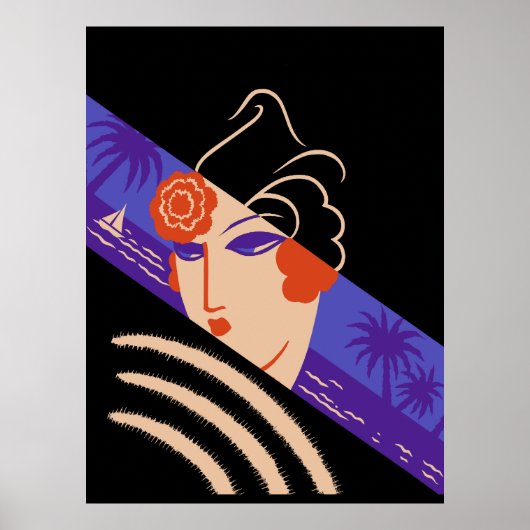 Erté - Winterresorts [nachtversie] Poster (Voorkant)