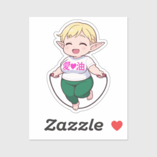 Erufuda Chibi Elfenmeisje Kunst Sticker