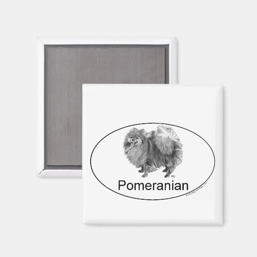 Eruo Pomeranian Dog Magneet (Voorkant / Achterkant)