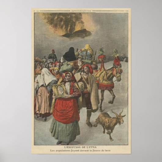 Eruptie van de berg Etna Poster (Voorkant)