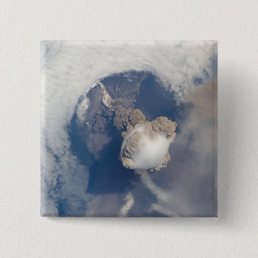 Eruptie van de Sarychev-vulkaan 2 Vierkante Button 5,1 Cm (Voorkant)