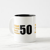 Ervaar 18 jaar oude 50e verjaardag cadeautjes tweekleurige koffiemok (Voorkant links)