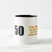 Ervaar 18 jaar oude 50e verjaardag cadeautjes tweekleurige koffiemok (Center)