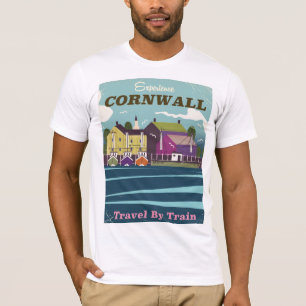 Ervaar Cornwall vintage reisposter T-shirt