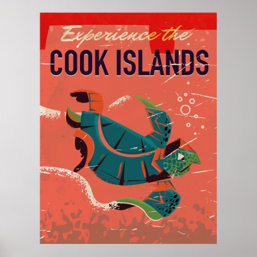 Ervaar de Cook eilanden vintage reisposter Poster (Voorkant)