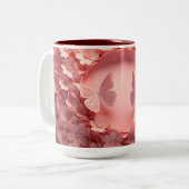 Ervaar de Elegantie: 3D Butterfly Coffee Mok (Voorkant links)