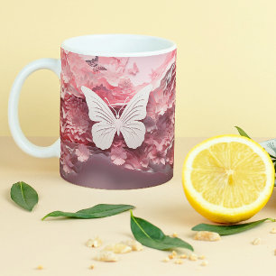 Ervaar de Magic: 3D Butterfly Coffee Mok