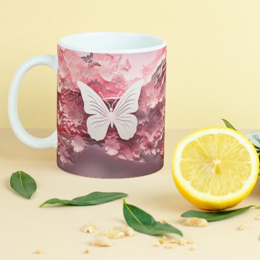 Ervaar de Magic: 3D Butterfly Coffee Mok