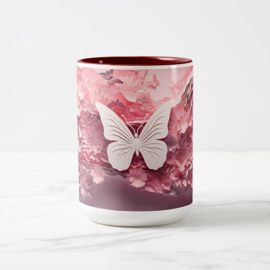 Ervaar de Magic: 3D Butterfly Coffee Mok (Center)