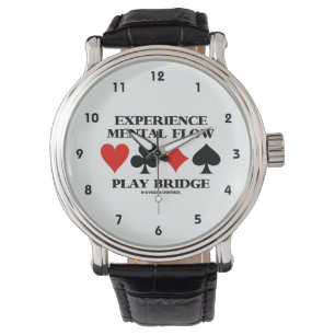 Ervaar de Mental Flow Play Bridge (Card Suits) Horloge