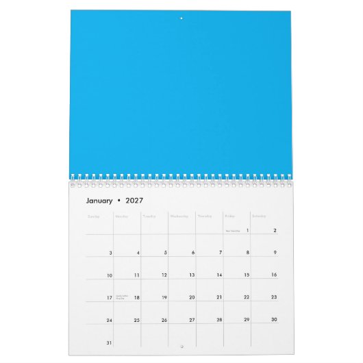 Ervaar de schoonheid van een blauwe hemel met een kalender (Jan 2027)