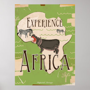 Ervaar het Poster van de Vintage-reis in Afrika