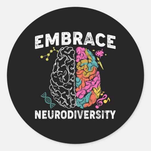 Ervaar neurodiversiteit ADHD-autisme Ronde Sticker (Voorkant)