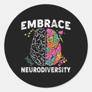 Ervaar neurodiversiteit ADHD-autisme Ronde Sticker