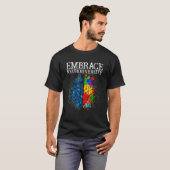 Ervaar neurodiversiteit Brain ADHD Autisme T-shirt (Voorkant volledig)