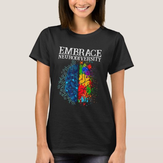 Ervaar neurodiversiteit Brain ADHD Autisme T-shirt (Voorkant)