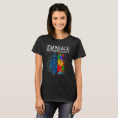 Ervaar neurodiversiteit Brain ADHD Autisme T-shirt (Voorkant volledig)