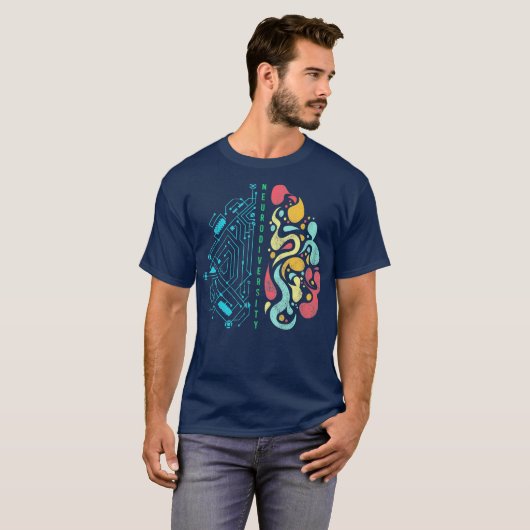 Ervaar Neurodiversiteit Brain Autisme T-shirt (Voorkant volledig)