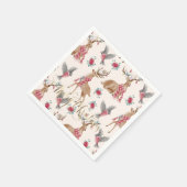 Ervaar reindeers, birds, flowers servet (Hoek)