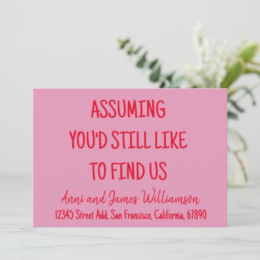 Ervan uitgaande dat je ons nog steeds leuk zou vin aankondiging (Staand voorkant)