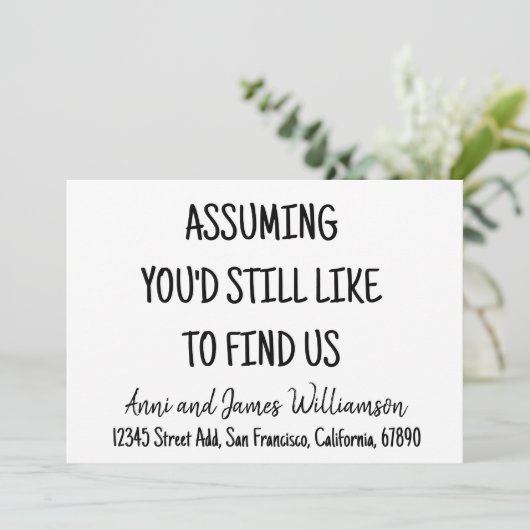 Ervan uitgaande dat je ons nog steeds leuk zou vin aankondiging (Staand voorkant)