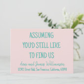 Ervan uitgaande dat je ons nog steeds leuk zou vin aankondiging (Staand voorkant)