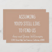 Ervan uitgaande dat je ons nog steeds leuk zou vin aankondiging (Voorkant / Achterkant)