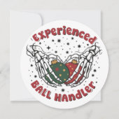 Ervaren Bal Handler Kerst Skelet Hand Feestdagenkaart (Voorkant)