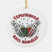 Ervaren Bal Handler Kerst Skelet Hand Keramisch Ornament (Voorkant)