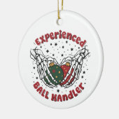 Ervaren Bal Handler Kerst Skelet Hand Keramisch Ornament (Links)