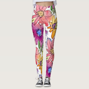 Ervaren, kleurrijke Waterverf Abstracte ventilator Leggings